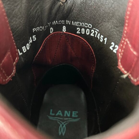 Lane SENITA FALLS Womens Cowboy Bootie 8 Red Fringe Western Short Cowgirl Boots - Picture 9 of 11